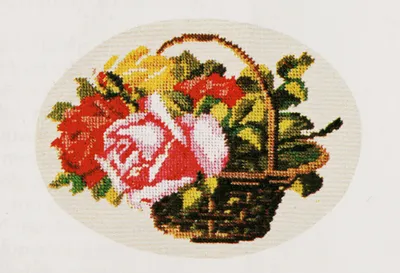 Basket of Brightly Coloured Roses